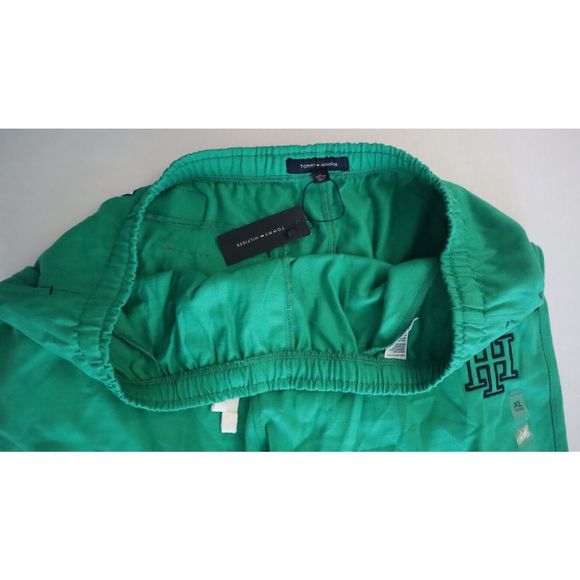 Tommy Hilfiger 78J6494 Men Sz XL Green Heritage Monogram Jersey Jogger Pants $80 - Picture 3 of 14